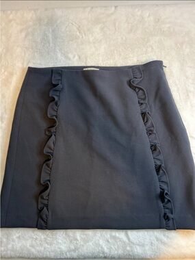 LOFT Women’s Size 10 Gray Ruffle Wrap Front Mini Skirt
